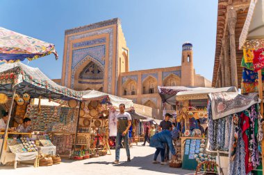 The view o famous bazaar street in Khiva clipart