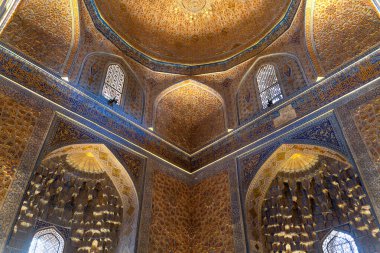 Özbekistan 'daki eski Özbek mezarı Amir Temur maqbarasi' nin, Gori Amir 'in dışı..