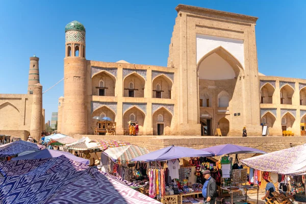 Utsikten Över Berömda Basaren Gatan Khiva — Stockfoto