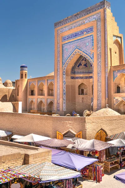 Kilátás Híres Bazár Utca Khiva — Stock Fotó