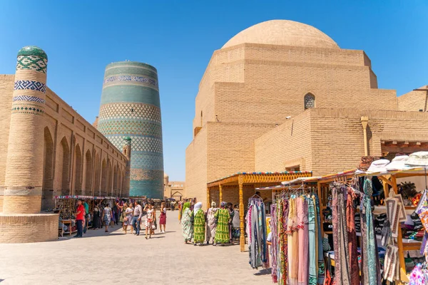 Kilátás Híres Bazár Utca Khiva — Stock Fotó