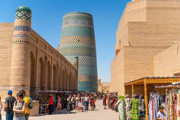 Kilátás Híres Bazár Utca Khiva — Stock Fotó