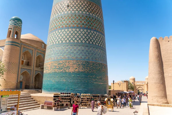 Utsikten Över Den Berömda Basaren Gatan Khiva — Stockfoto