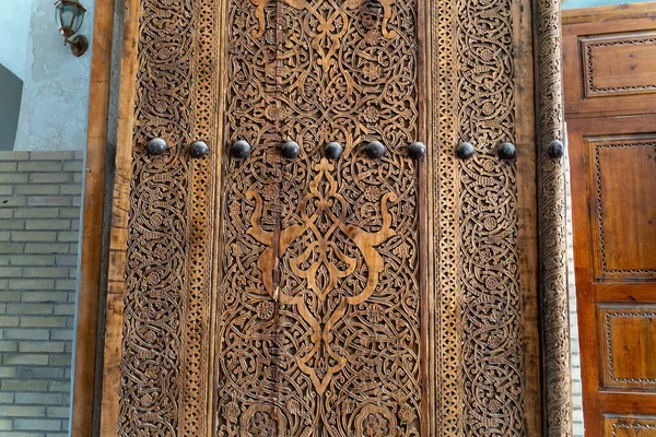 The front porch door in traditional uzbek house