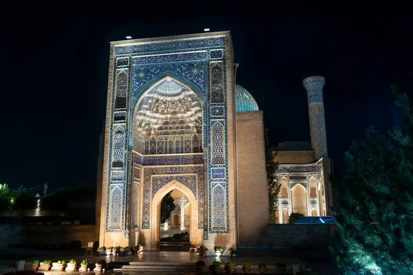 Tillya Kori Madrasah Ulugbek Madrasasi Sherdor Madrasa Registon Square Samarkand — Stock Photo, Image