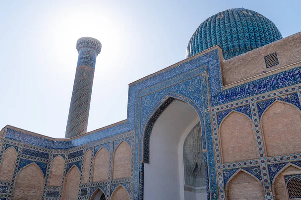 Esterno Dell Antica Tomba Uzbeka Amir Temur Maqbarasi Gori Amir — Foto Stock