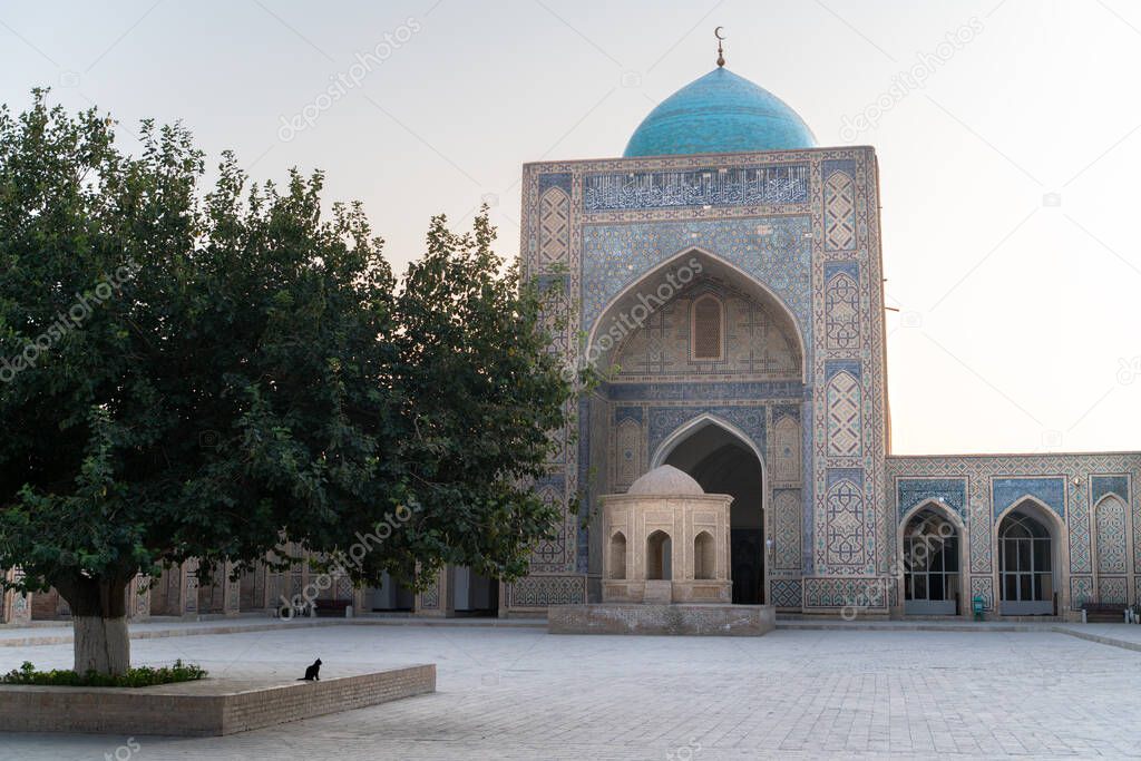 The empty yard iside the Mir Arab madrasasi in Bukhara