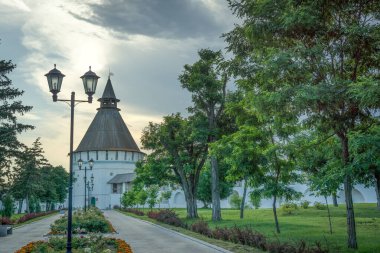 Astrakhan Kremlin 'in içindeki manzara