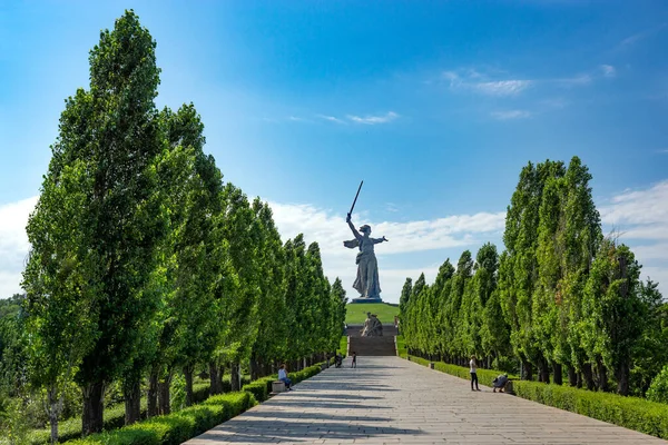 Statua Patria Chiama Mamayev Kurgan — Foto Stock