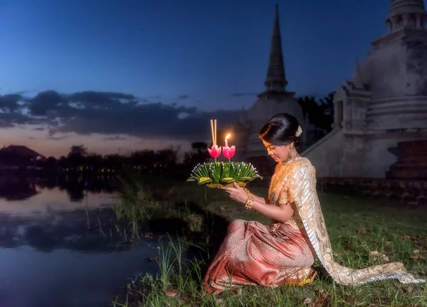 Festival Tradicional Loy Krathong — Fotografia de Stock