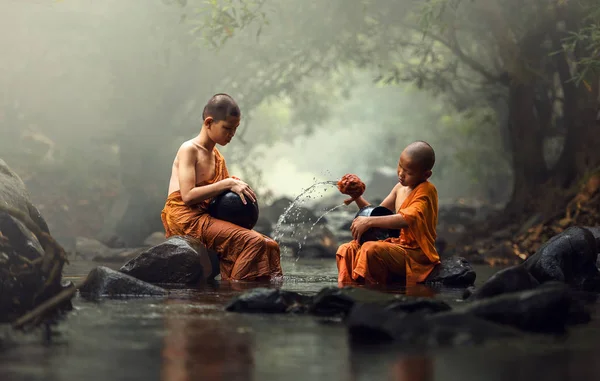 Novice Monk in Thailand — Stock Photo, Image