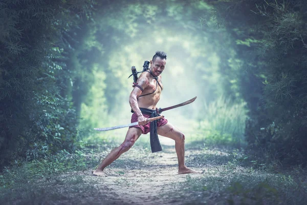 Sur Champ Bataille Guerrier Traditionnel Thaïlande — Photo