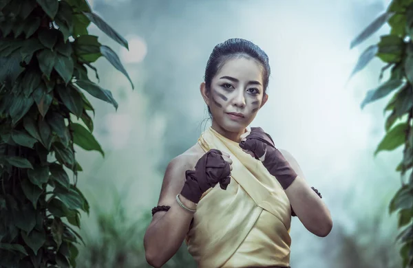 Muay Thai Estilo Vintage Boxe Tailandês Tailândia — Fotografia de Stock