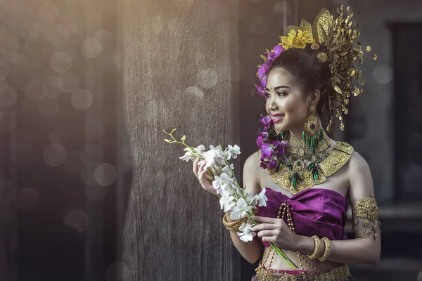 Lanna Dress Thailändsk Traditionell Klänning — Stockfoto
