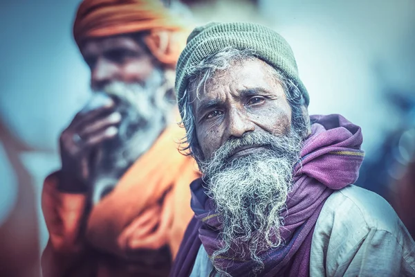 Varanasi India Şubat 2018 Şaiva Sadhu Nun Portresi Hindistan Varanasi — Stok fotoğraf