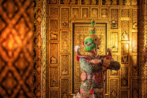 Tos Kan Khon Tradiční Taneční Drama Umění Thajské Klasické Masky — Stock fotografie