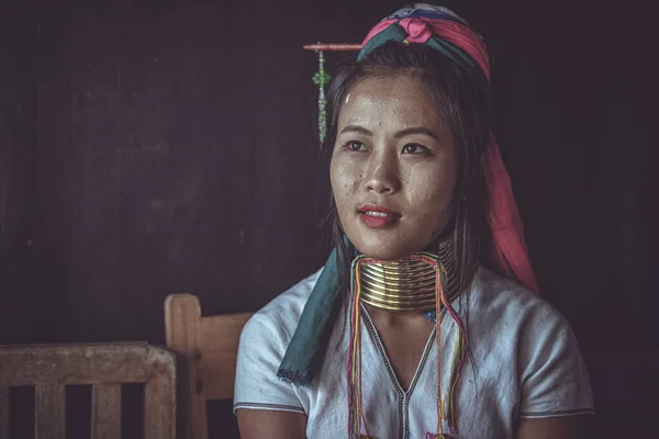 Shan State Myanmar September 2019 Lange Nek Karen Giraffen Vrouwen — Stockfoto