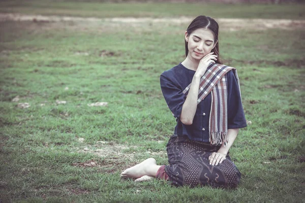 Thai Local Woman Countryside Thailand — Stock Photo, Image