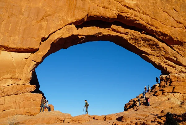 North Arch Arches National Park Creëert Het Perfecte Natuurlijke Venster — Stockfoto