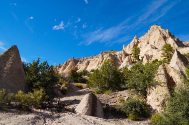 The unusual and interesting landscape of cones and hoodoos that make up Tent Rocks National Monument. clipart