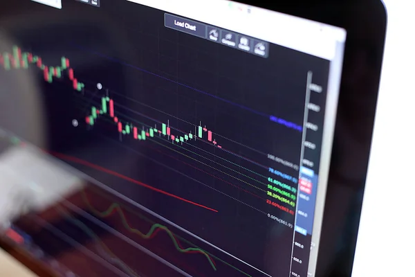 Stock Exchange Streaming Trade Screen Het Voorraadscherm Toon Stijging Van — Stockfoto