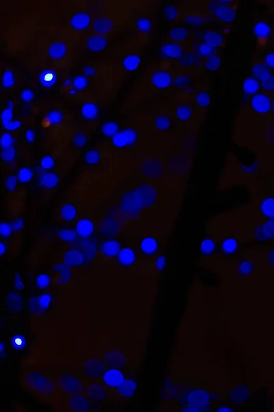 Bokeh azul luzes embaçadas cor abstrata . — Fotografia de Stock