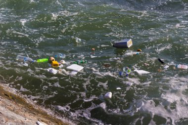 Okyanusta yüzen bir sürü parça.