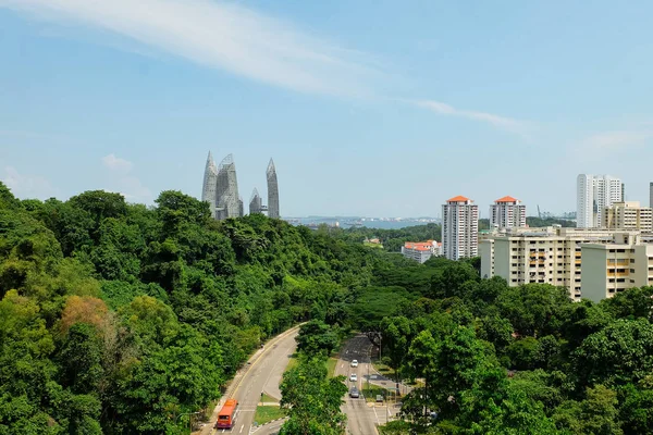 Singapur - 28 Haziran 2019 - C harfiyle Merlion Heykeli Çeşmesi
