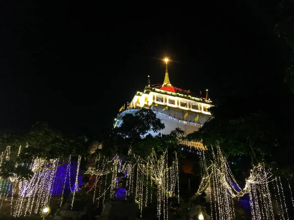 Wat Saket Ratchaworamahawiharn Golden Mount Annual Event Temple Has Beautifully — Stock Photo, Image