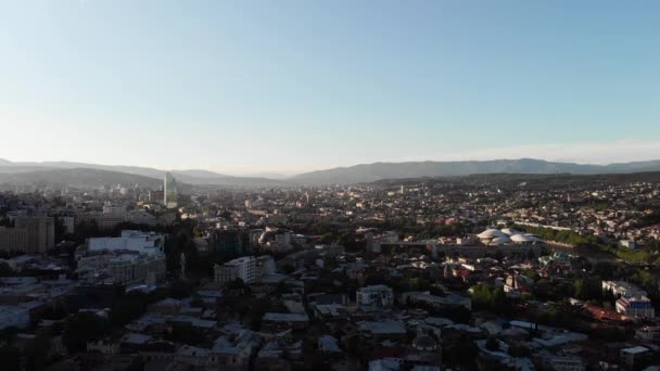 Flyg Tbilisi Gamla Tbilisi Georgien Bra Ställe Tbilisi — Stockvideo