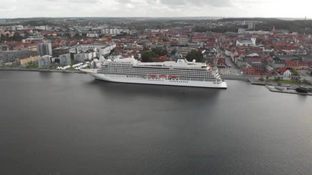 Denemarken Sea City Cruiseschip Horsens Denmark — Stockvideo