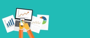 düz iş analitik grafik arka plan planlama mobil aygıt ve Finans yatırım
