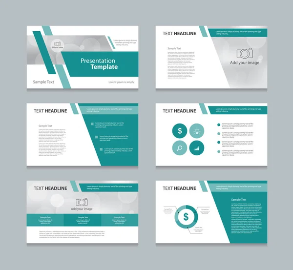 Pagina presentazione layout design template con elemento grafico info — Vettoriale Stock