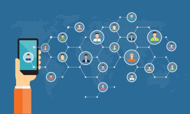 online iş arka plan kavramı için sosyal ağ bağlantısı