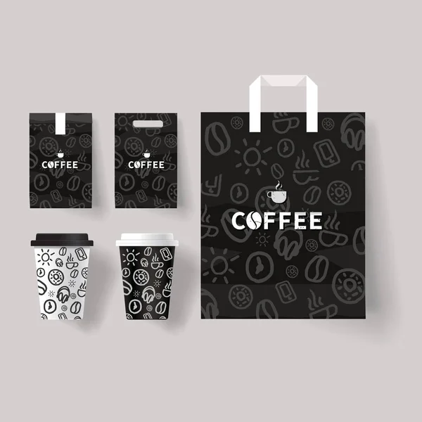 Perusahaan branding identitas mock up template untuk warung kopi dan restoran - Stok Vektor