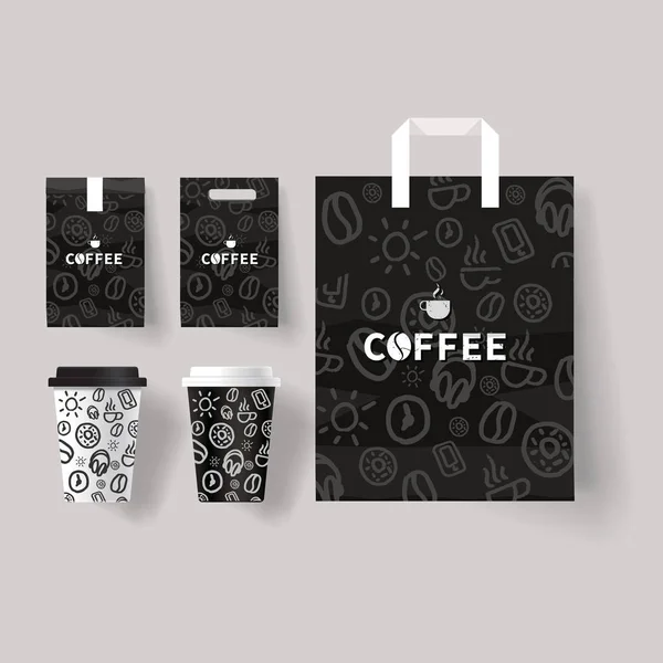 Identidade de marca corporativa modelo mock up para café e restaurante — Vetor de Stock