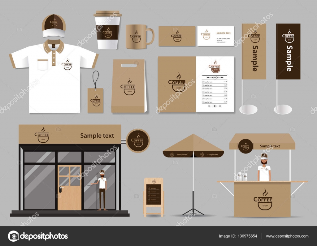 Download Corporate branding identity mock up template for coffee shop and restaurant — Stock Vector ...
