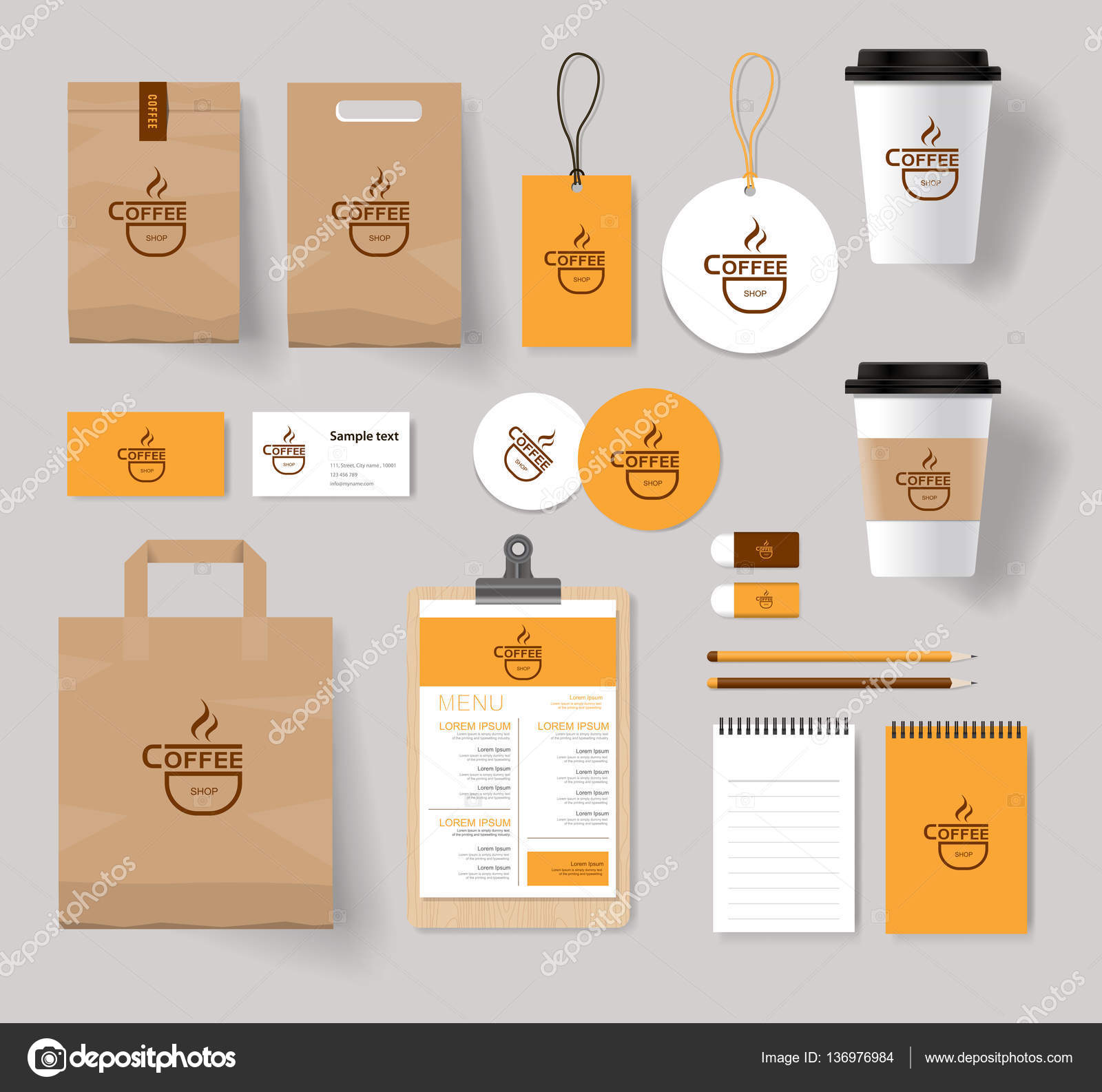 Download Corporate branding identity mock up template for coffee ...
