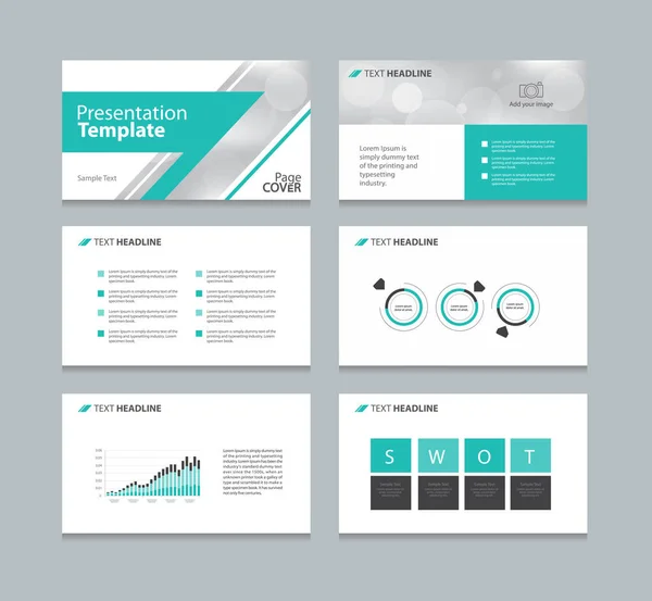 Plantilla de diseño de presentación de negocios con información de diseño gráfico — Vector de stock