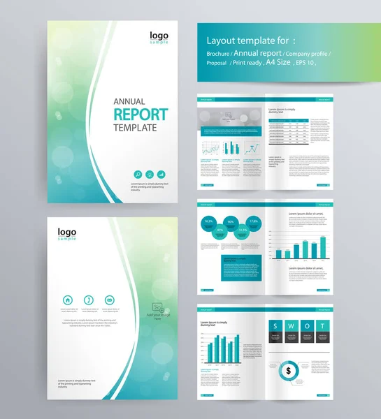 Unternehmensprofil, Geschäftsbericht, Broschüre und Flyer-Layout-Vorlage. mit grafischem Element — Stockvektor