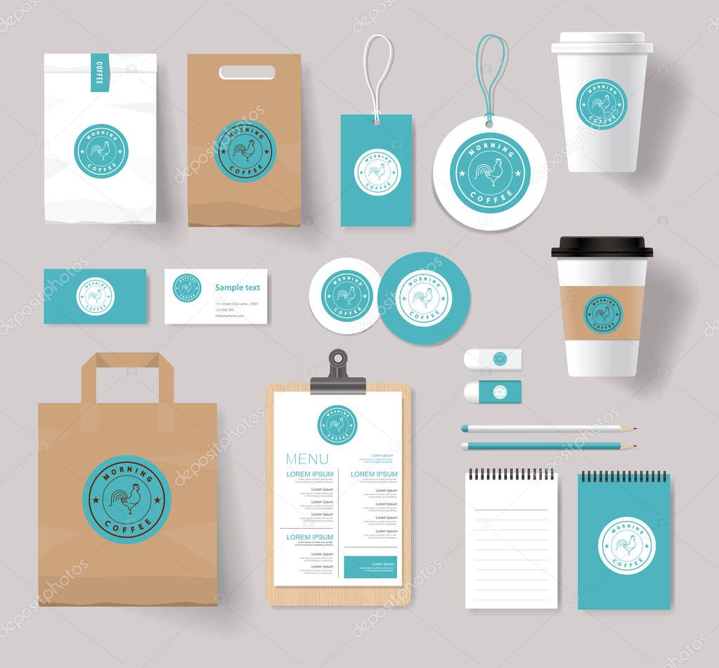 corporate branding identity mock up template for coffee shop and restaurant 