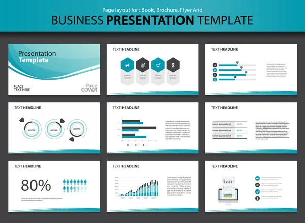 Plantilla de diseño de presentación de negocios con información de diseño gráfico — Archivo Imágenes Vectoriales