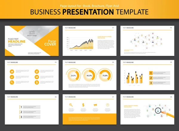 Szablon projektu prezentacji biznesowych z informacji graficznych — Wektor stockowy