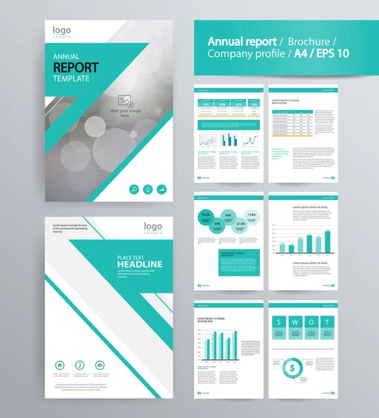 Layout de página para o perfil da empresa, relatório anual, brochura, e modelo de layout de folheto — Vetor de Stock