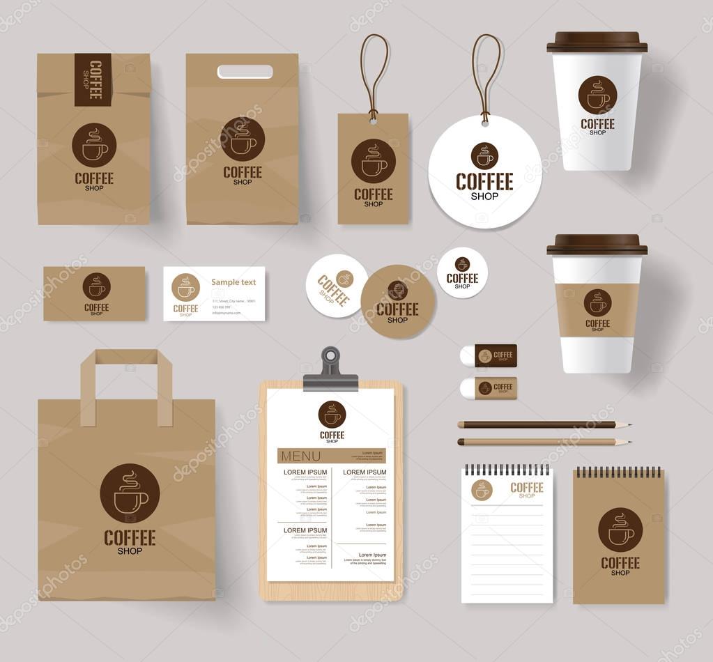 Download Corporate branding identity mock up template for coffee shop and restaurant — Stock Vector ...