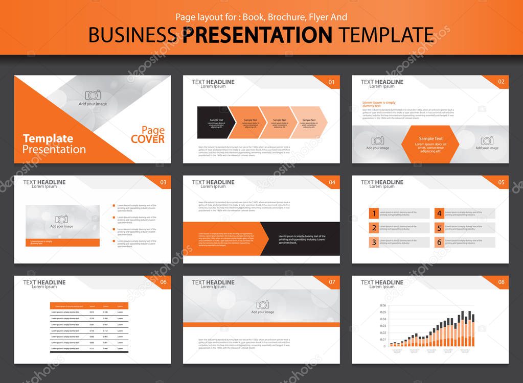 business presentation design template with info graphic design