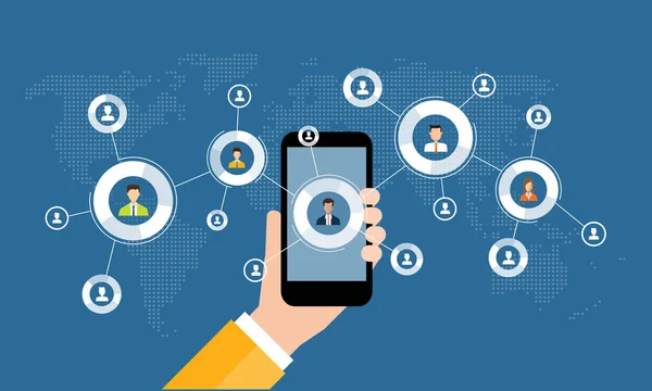 iş telefon kavramı ve sosyal ağ online bağlantı pazarlama dijital