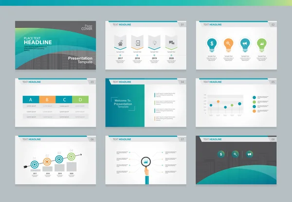 Seitenlayout-Design-Vorlage für die Präsentation — Stockvektor