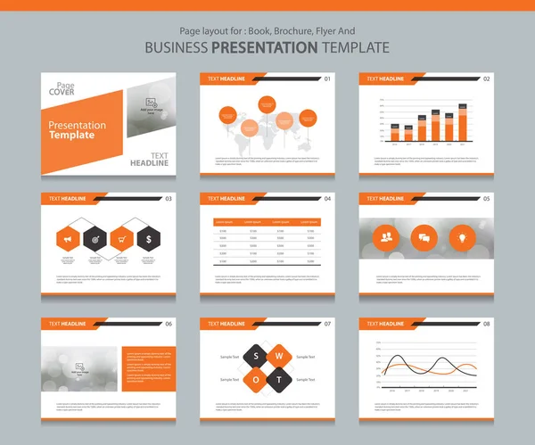 Paginasjabloon voor lay-out voor presentatie — Stockvector