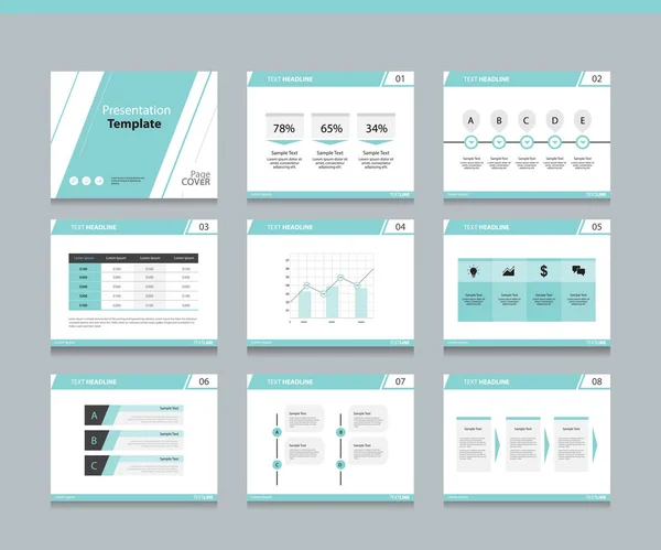 Modello di layout di pagina per la presentazione — Vettoriale Stock